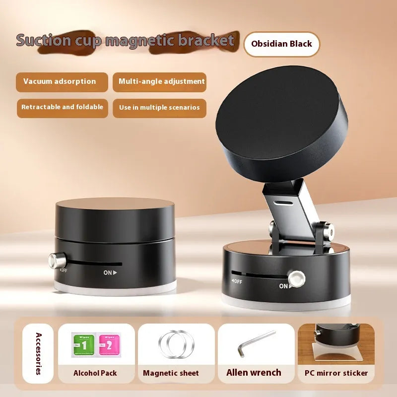 Magnetic Suction Cup Phone Holder – Foldable Dashboard & Desk Mount
