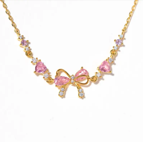 Heart Bow Zircon Chain Bracelet – Silver, Gold & Rose Gold