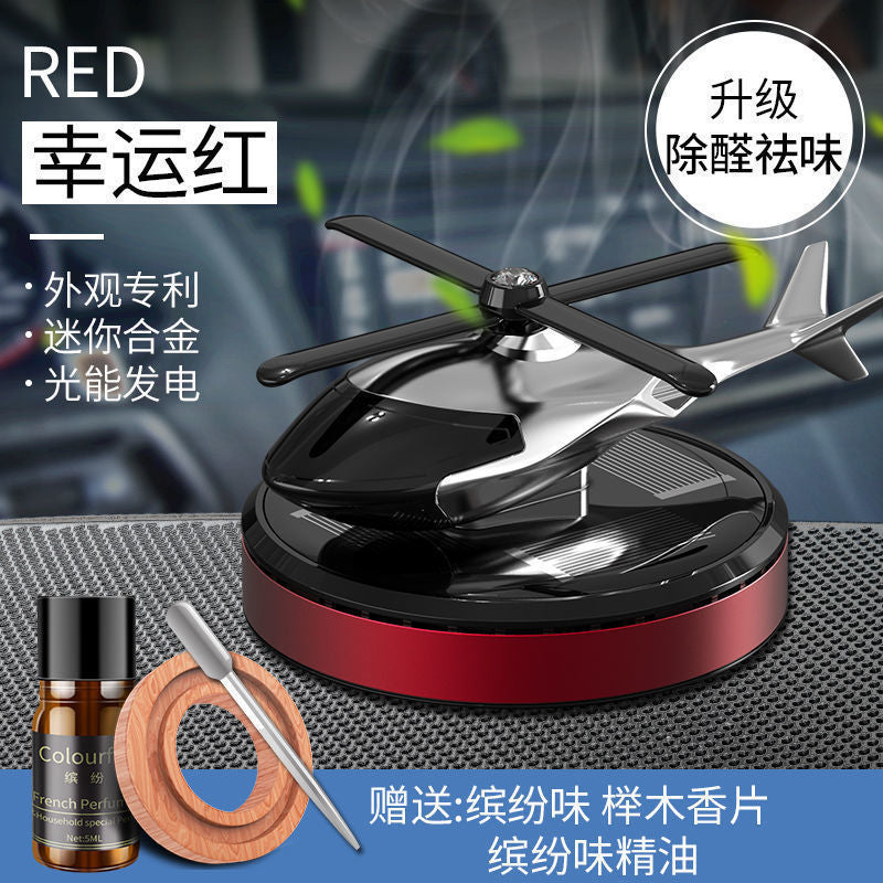 Solar-Powered Helicopter Car Air Freshener – Rotating Aromatherapy Diffuser