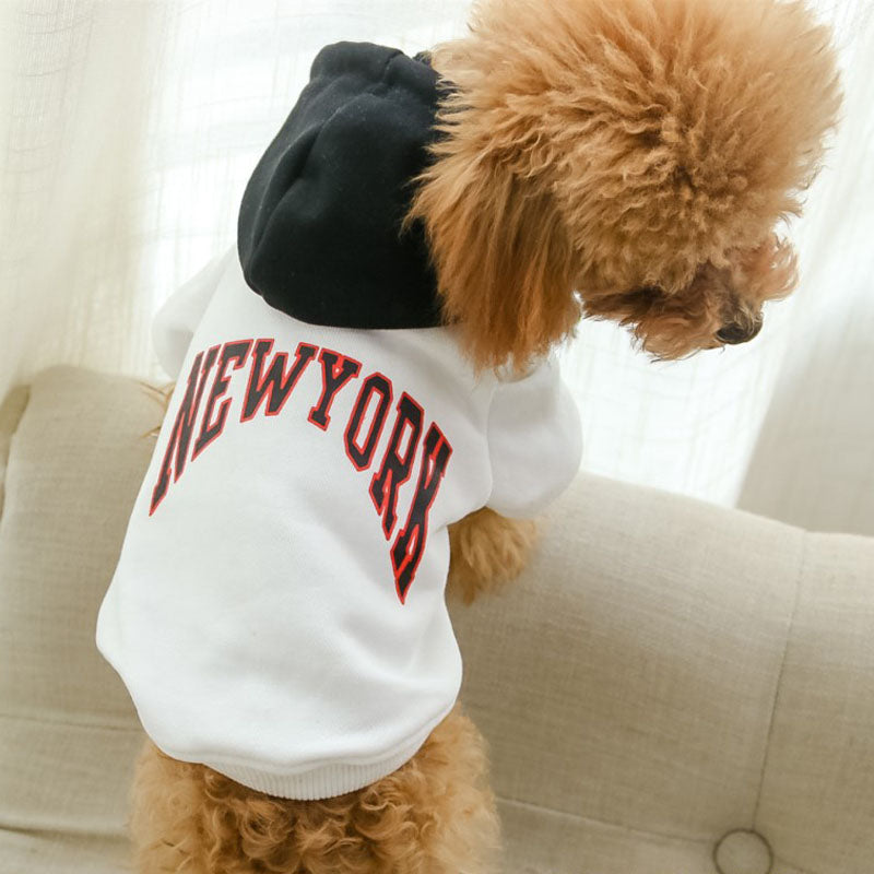 Pet Hoodie Sweatshirt – Casual New York Style for Dogs & Cats