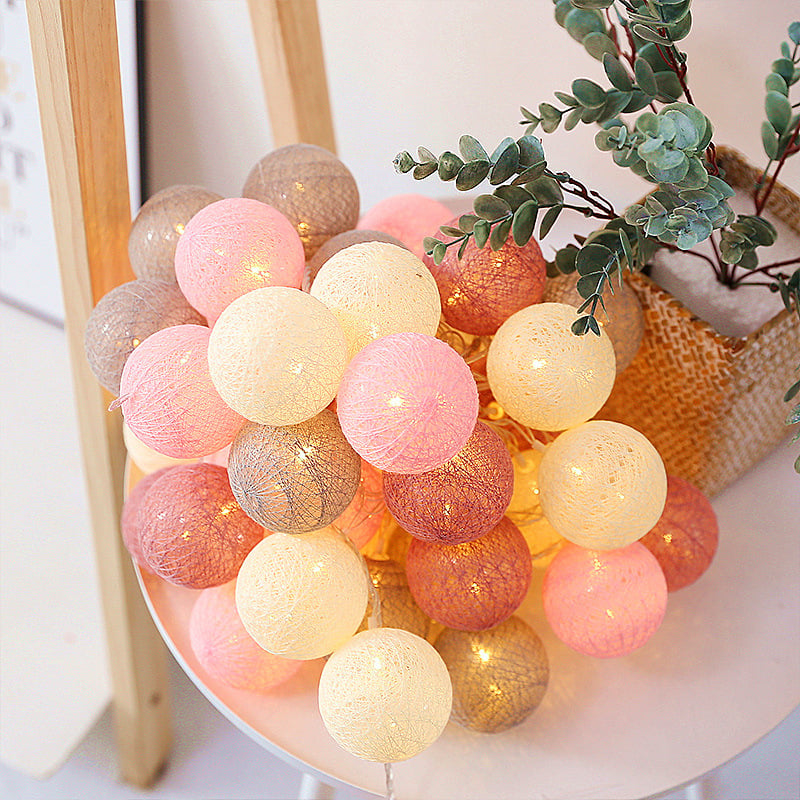 LED Cotton Ball String Lights | Starry Lantern Fairy Lights