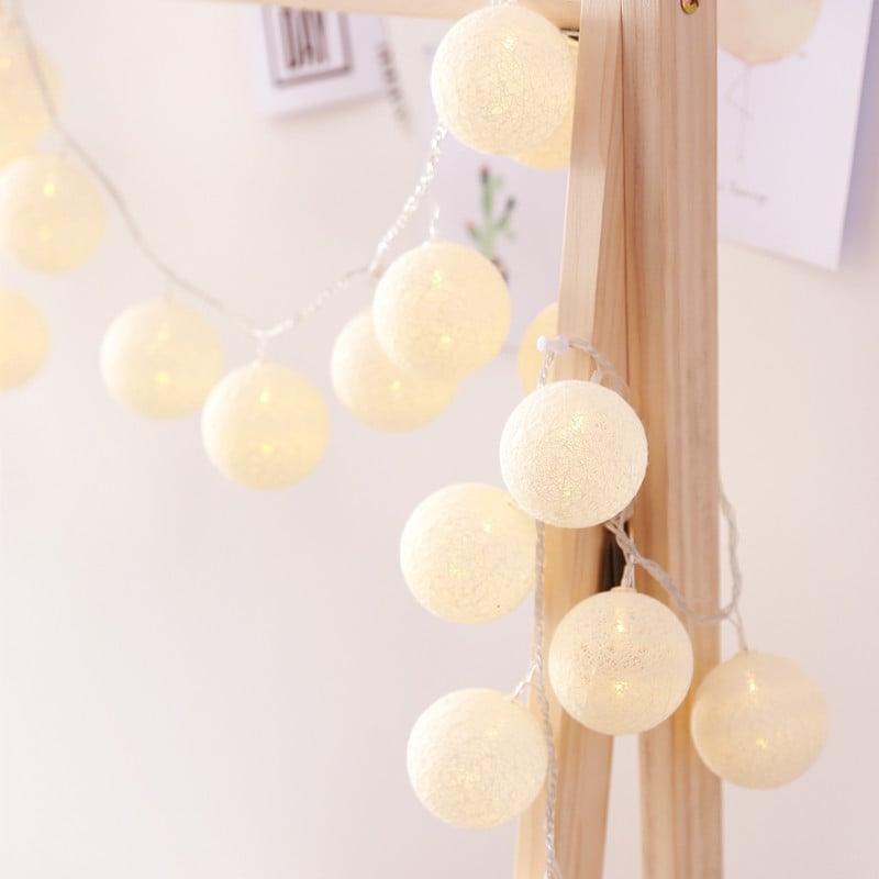 LED Cotton Ball String Lights | Starry Lantern Fairy Lights