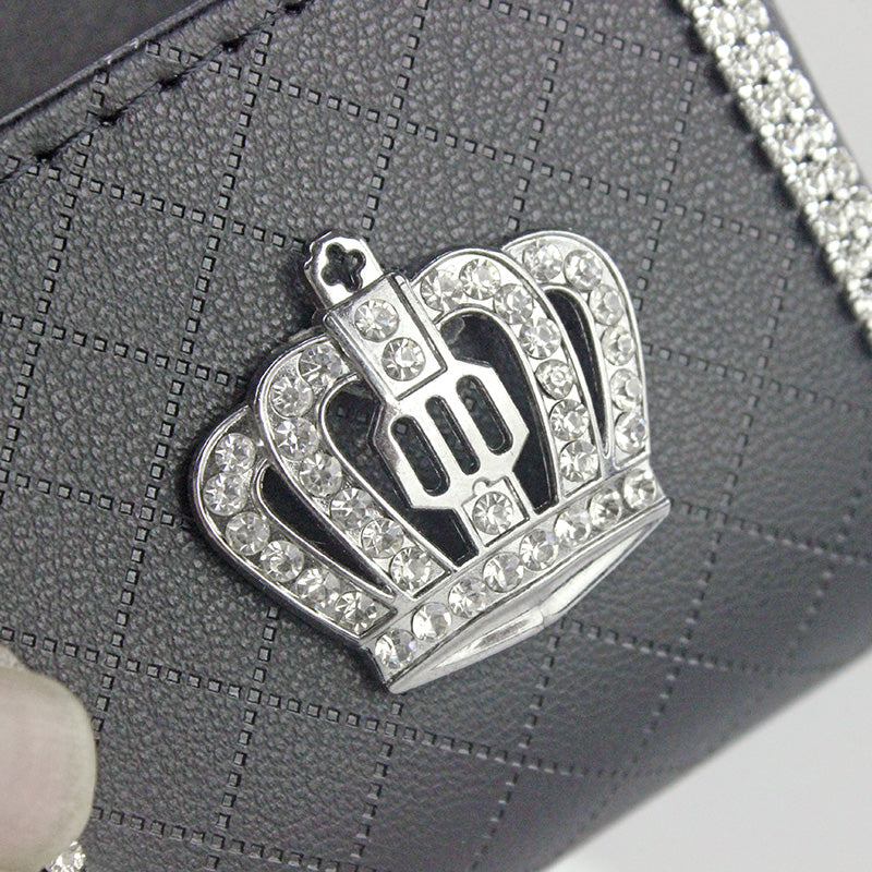 Diamond Crown Car Air Vent Organiser Bag | Leather | Black