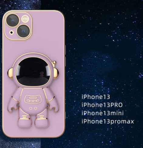Astronaut Phone Case with Stand – Cute Protective Cover for iPhone 14