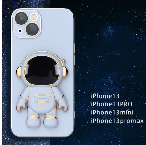 Astronaut Phone Case with Stand – Cute Protective Cover for iPhone 14