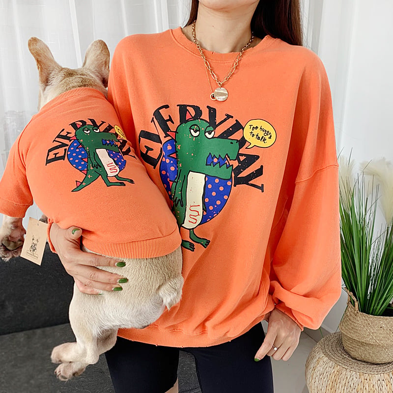 Matching Pet & Owner Sweatshirt Set – Cute Print Dog Clothes