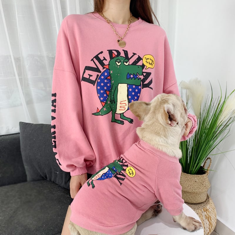 Matching Pet & Owner Sweatshirt Set – Cute Print Dog Clothes