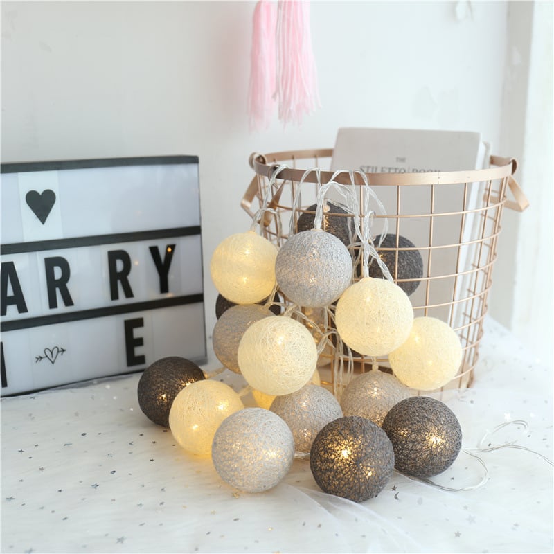 LED Cotton Ball String Lights | Starry Lantern Fairy Lights