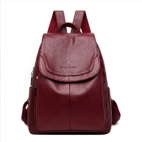 Large Capacity Women's Leather Backpack & Travel Bag