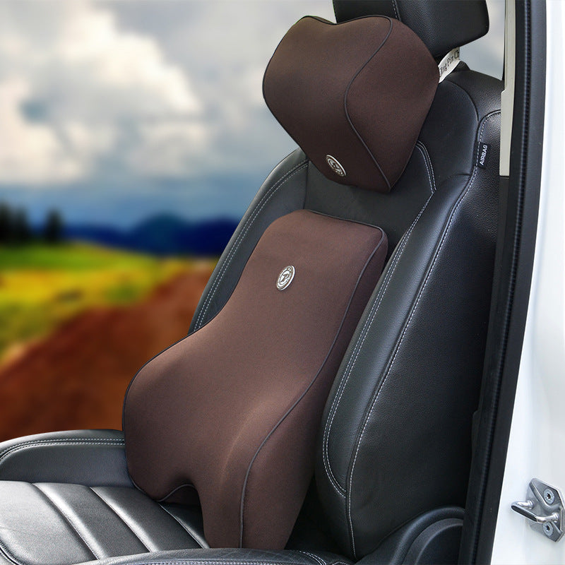 Memory Foam Car Lumbar Support & Neck Cushion Set