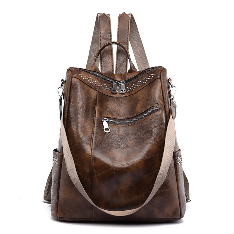 Women's Retro Soft Leather Backpack – Large Capacity
