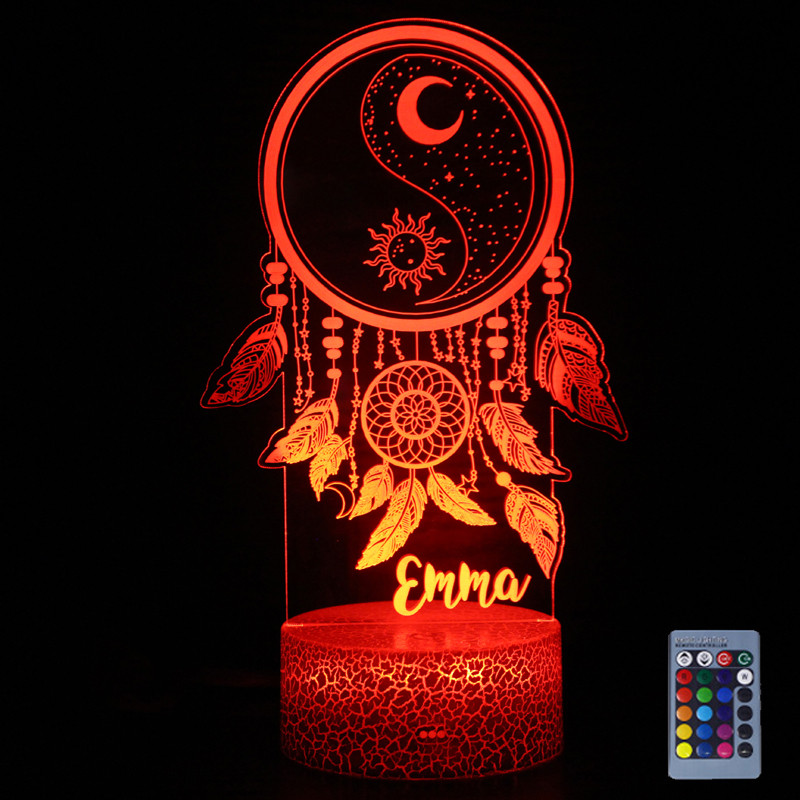 3D Illusion Night Light – Dream Catcher LED Lamp