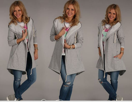 Hooded Long Sleeve Women's Sweatshirt – Cosy Fleece Hoodie