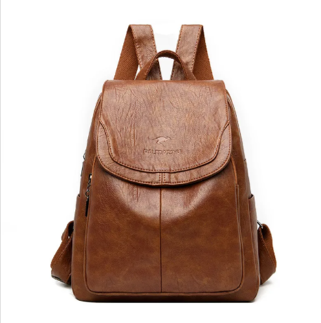 Large Capacity Women's Leather Backpack & Travel Bag