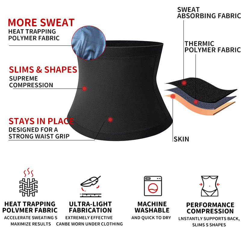 Men's Sauna Waist Trainer & Slimming Belt – Sweat Trimmer for Workouts