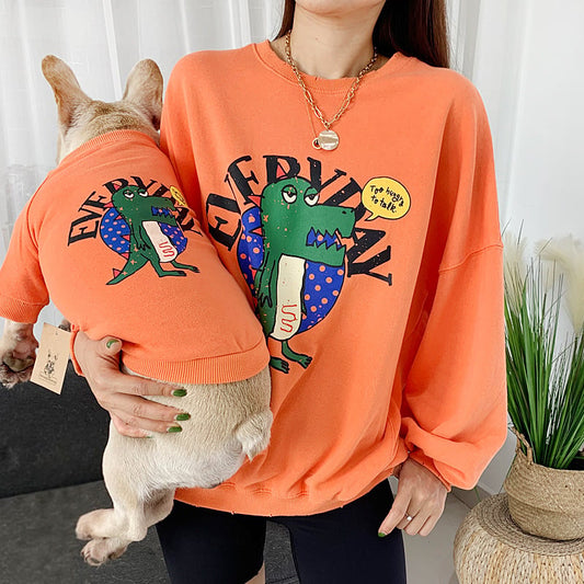 Matching Pet & Owner Sweatshirt Set – Cute Print Dog Clothes