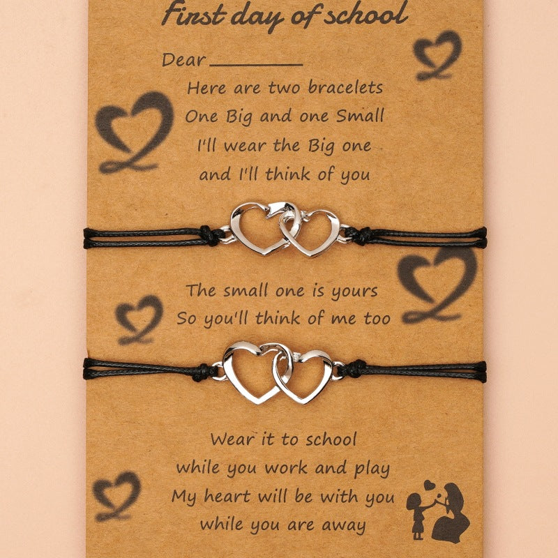 Pinky Promise Heart Bracelet | Wax Thread Friendship Bracelet