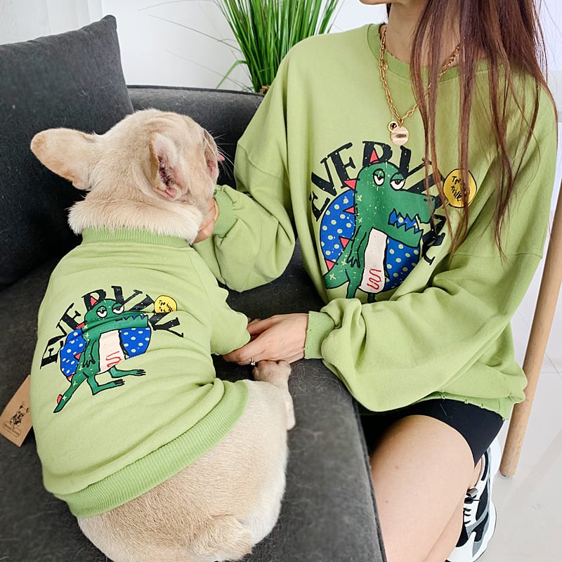 Matching Pet & Owner Sweatshirt Set – Cute Print Dog Clothes