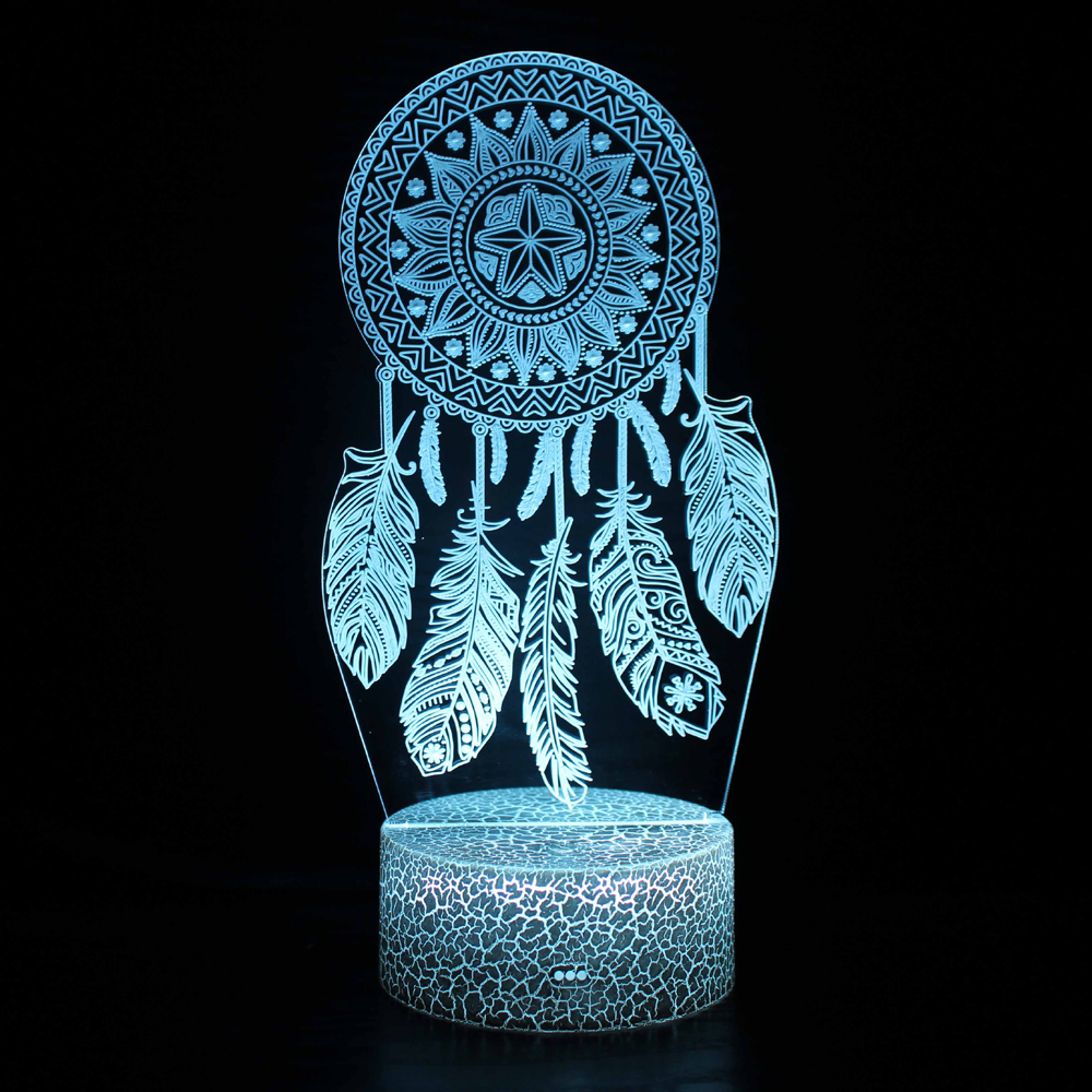 3D Illusion Night Light – Dream Catcher LED Lamp