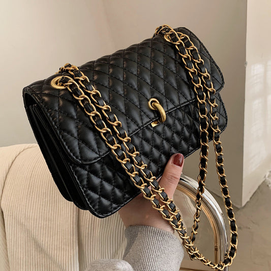 Quilted Chain Crossbody Bag – One-Shoulder Messenger Bag