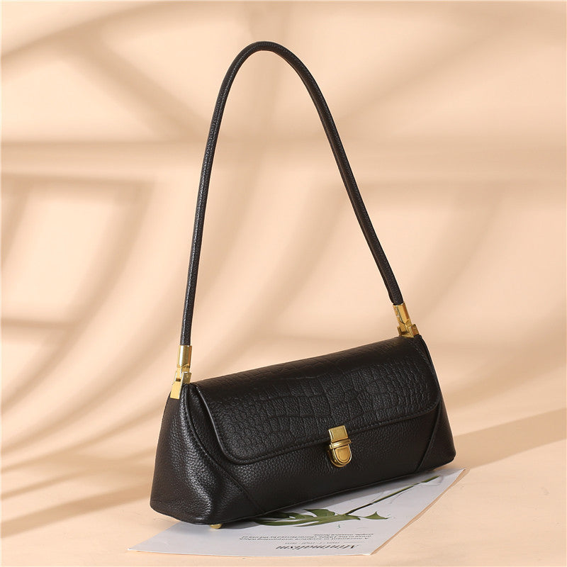 Women's Cowhide Underarm Bag – Genuine Leather Shoulder Bag