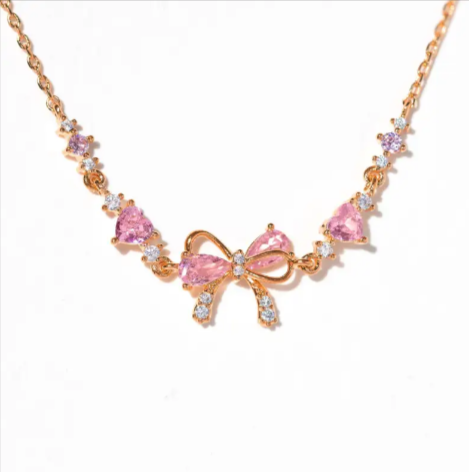 Heart Bow Zircon Chain Bracelet – Silver, Gold & Rose Gold