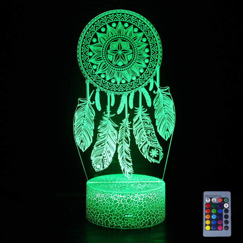3D Illusion Night Light – Dream Catcher LED Lamp