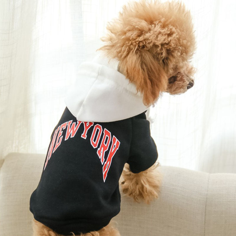 Pet Hoodie Sweatshirt – Casual New York Style for Dogs & Cats