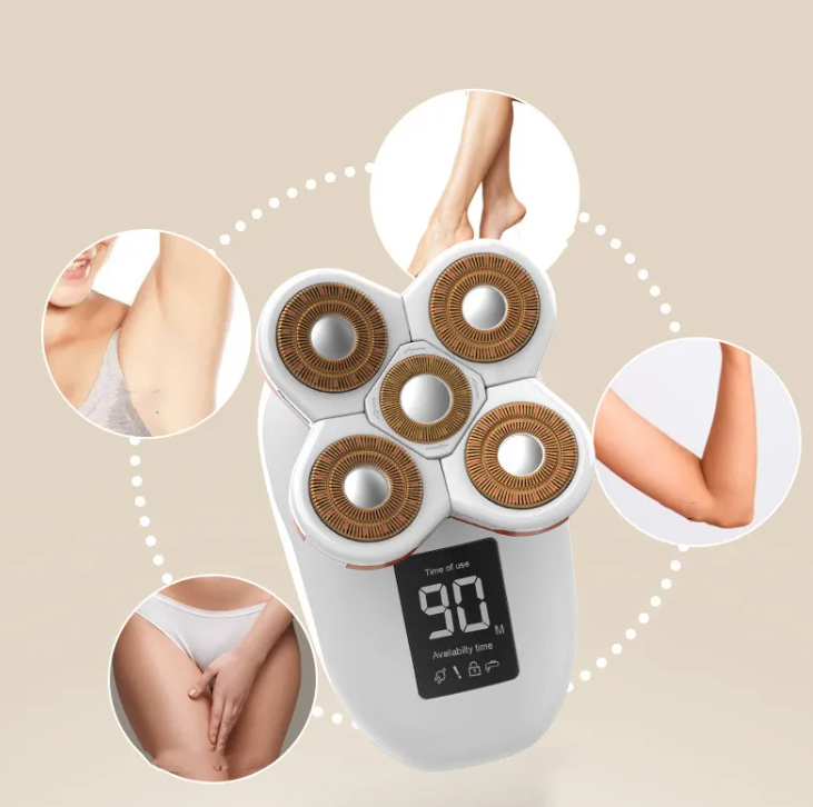 5-Head Electric Shaver for Women – Floating Epilator & Hair Remover