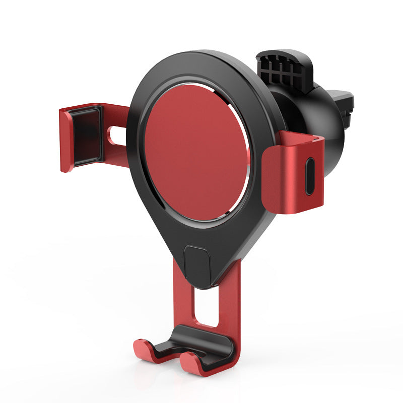 Gravity Car Air Vent Phone Holder | Metal & Silicone | Red & Silver