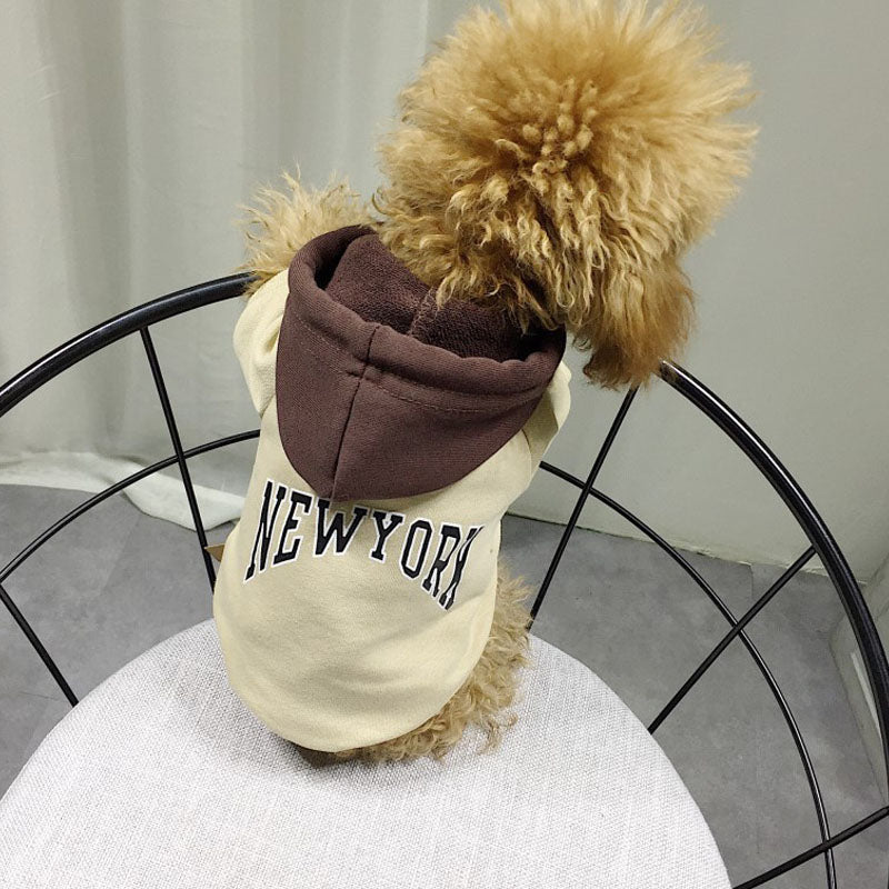 Pet Hoodie Sweatshirt – Casual New York Style for Dogs & Cats