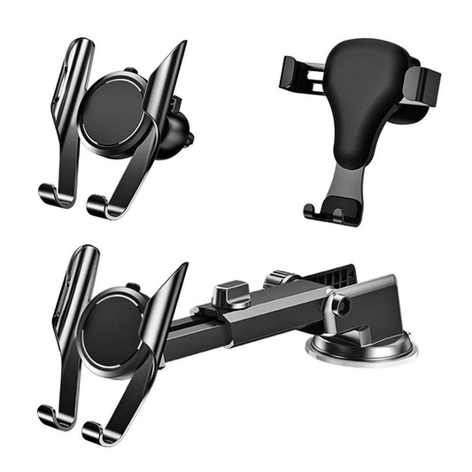 360° Spring-Action Car Phone Mount | Suction & Air Vent