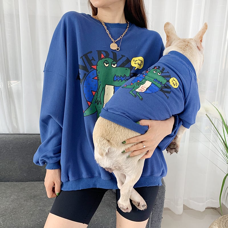 Matching Pet & Owner Sweatshirt Set – Cute Print Dog Clothes