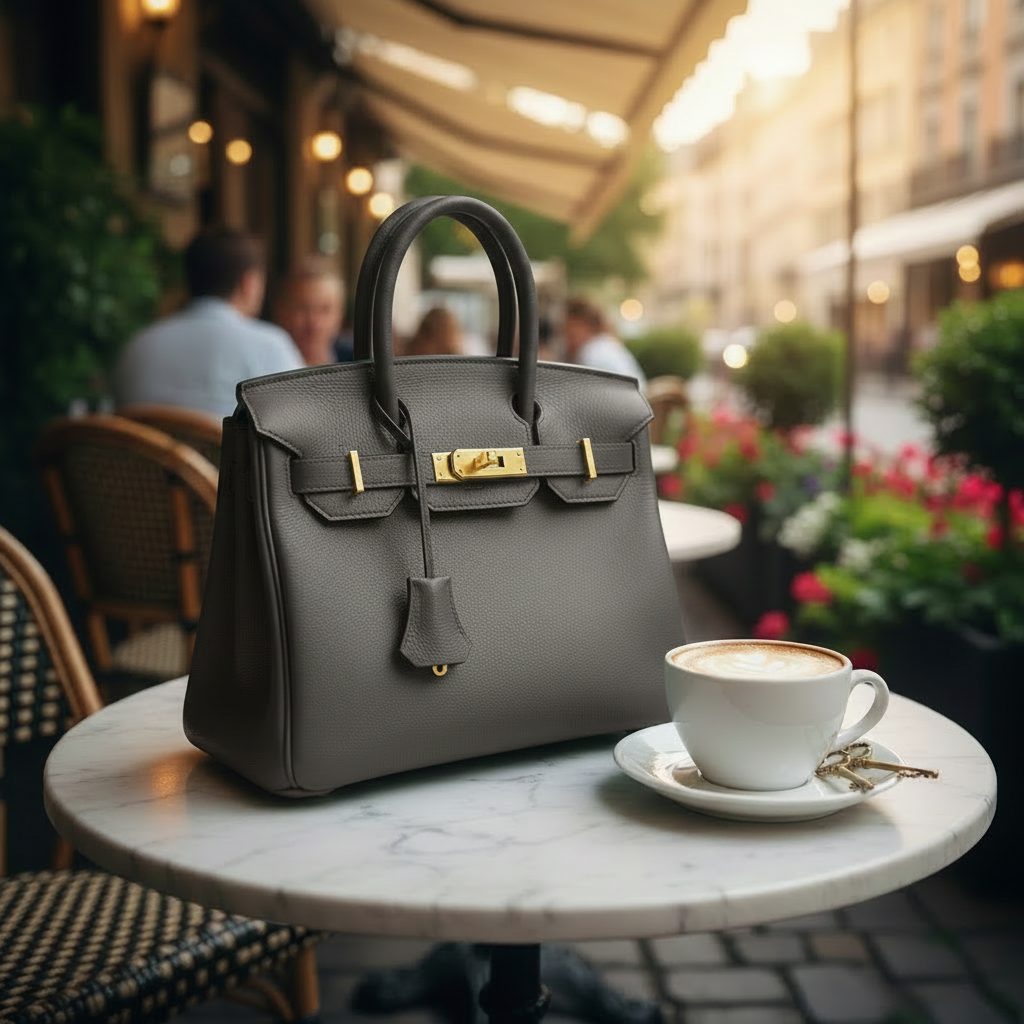 Platinum Structured Handbag | Premium Split Leather Tote