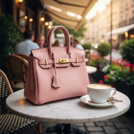 Platinum Structured Handbag | Premium Split Leather Tote