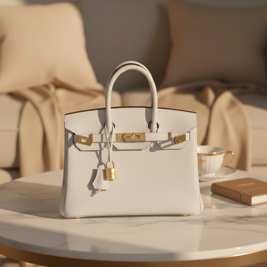 Platinum Structured Handbag | Premium Split Leather Tote